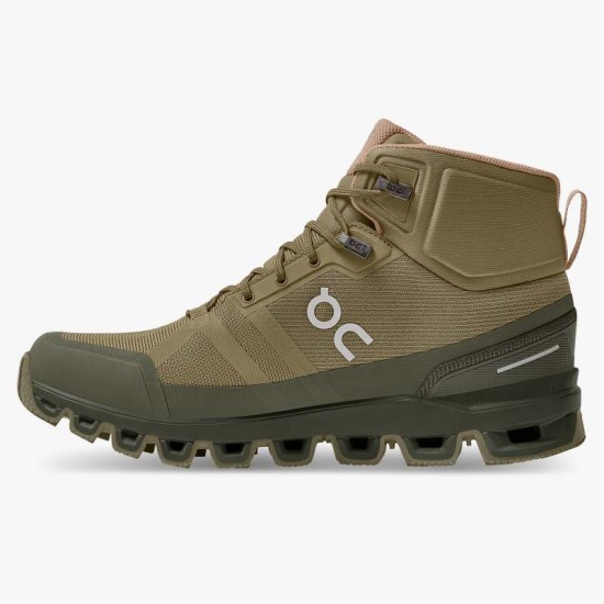 On Cloudrock Waterproof Olive/Schilf Damen